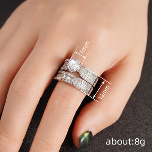 Conjunto de Joyería Nupcial T0530 Crown, Oro Sólido de 18K, Corte Brillante Redondo, Engaste de Diamantes, Joyería Fina para Boda de Mujer - Product Image 4