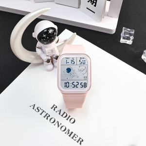 Reloj Despertador Redondo Multifuncional con Esfera de Cristal y Correa de Cuero, Resistente al Agua 100 <span class=keywords><strong>Bar</strong></span>, Luminoso, Electrónico, de Cuarzo - Product Image 1
