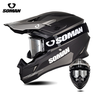 SOMAN-casque de Motocross MX tout-terrain, casque de moto, premier casque vtt, vtt, vélo de montagne, plein visage, course de descente pour hommes - Product Image 6