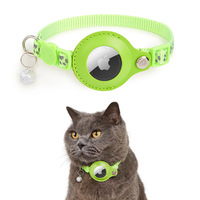 KingHon Airtag Collier pour chat à empreinte réglable Collier réfléchissant de sécurité pour animaux de compagnie avec cloche pour anti-perte avec support Airtag