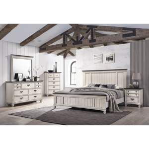 DB 1-<b>Pc</b> Antique Modern Nightstand End <b>Table</b> with Two Storage Drawers Beautiful Two-Tone Finish Bedroom Furniture for Apartment - Product Image 5