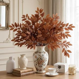 Guirlande de feuilles d'eucalyptus artificielles en rotin de 1,80 m, décoration d'automne, couronne pour cheminée, décoration intérieure - Product Image 3