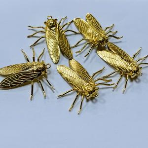 Perhiasan perangkat keras DIY liontin Cicada serangga tembaga cor dengan kepribadian khas bahan utama kuningan - Product Image 4