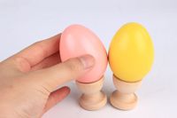 Œufs de pâques DIY 5 pièces, peinture inachevé, en bois, accessoires de pâques, décoration de fête, graffiti, jouets en bois pour enfants