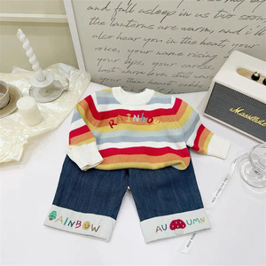 Tongxingyuan Girls Jeans Wide Leg Pants Blue Cotton Spring Autumn Fashion Children's Pants - Product Image 4