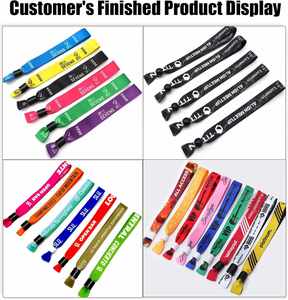 Bracelets en tissu tissé ajustables personnalisés avec logo imprimé pour événements et festivals, bracelets en polyester - Product Image 3
