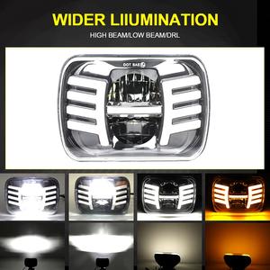 Faros LED de 5x7 pulgadas para coche, lámpara de mano DRL de ojo de Ángel de haz sellado de 2022 W, 7x6 pulgadas, para Jeep YJ XJ, Cherokee H6054, H5054, novedad de 120 - Product Image 2