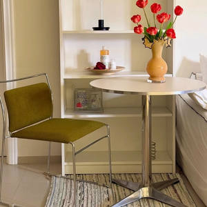 Sedia da pranzo Bauhaus in stile Vintage della metà del secolo con struttura in metallo MDF schienale regolabile per uso conferenza a casa - Product Image 4