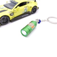 Porte-clés mousqueton pour bouteille d'azote LED avec pendentif en alliage métallique - Tendance mode