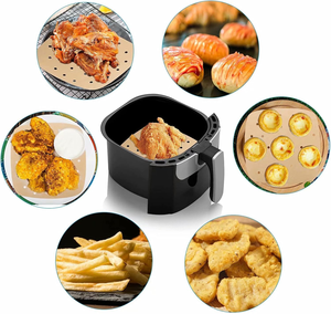 Papel de Hornear Perforado Cuadrado de 8 Pulgadas para Freidoras de Aire, Revestimiento Premium de Bambú para Vaporeras y Hornos - Product Image 3