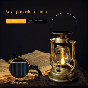 Lámpara de queroseno Retro Led Solar impermeable para exteriores, luz de jardín de paisaje, vela de llama, lámpara de Camping, linterna, luz Solar - Product Image 2