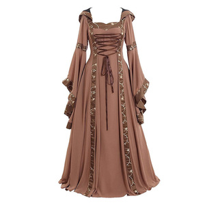 Yi Xiaoyi Medieval Court Dress Women Solid Color Square Neck Flared Sleeve Full Skirt S-5XL Spring 2025 - Product Image 5