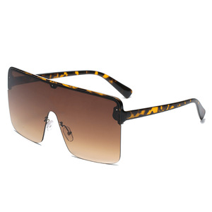 BR06 Square <b>Large</b> <b>Frame</b> Rimless Sunglasses UV400 PC Metal <b>Frame</b> Unisex Lightweight European Style - Product Image 3