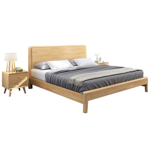Nordic 1.8m Double <b>Bed</b> 1.5m Single Solid Wood Simple Modern Style for Home Hotel Homestay Soft Frame Bedroom SH-809# Home Furnit - Product Image 6
