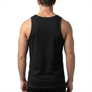 Black Spandex/Polyester Breathable <b>Knitted</b> Sporty Collarless Tank <b>Top</b> for Women <b>Sleeveless</b> Workout Muscle Shirt Custom Front - Product Image 2