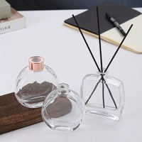 Bouteille Vide en Verre Transparent pour Diffuseur à Bâtonnets de Parfum d'Ambiance et d'Aromathérapie 100 ml, 200 ml, 330 ml, avec Bouchon