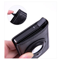 Dompet Pria Kulit PU Pintar Anti Maling RFID Blocking Tipis Pendek Minimalis dengan Kantong Koin dan Lapisan Poliester