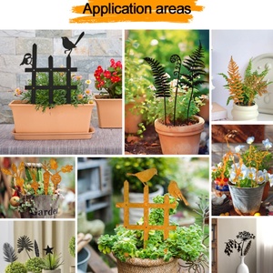 Décorations de jardin rustiques modernes en métal, motifs artistiques, piquets de Noël, fleurs artificielles, plantes décoratives pour l'extérieur - Product Image 3