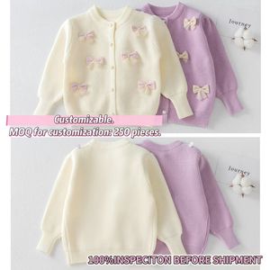 Set 2 Pezzi per <span class=keywords><strong>Bambina</strong></span> Primavera Autunno con Cardigan a Maglia con Fiocco in Stile Dolce e Gonna Tutù Soffice in Tulle - Product Image 3