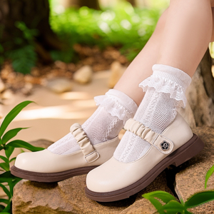 Zapatos de Vestir de Cuero de Alta Calidad para Niñas, Diseño Plano con Flores Estilo Mary Jane, para Fiestas, Verano e Invierno - Product Image 5