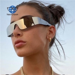 <span class=keywords><strong>Gafas</strong></span> de Sol Deportivas Teenyoun Extra Grandes Sin Montura, Estilo Punk, Espejo, Color Caramelo, para <span class=keywords><strong>Ciclismo</strong></span> - Product Image 1