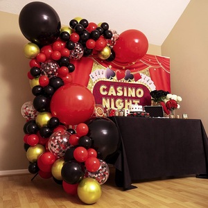 Kit de Arco de Globos Rojos y Negros para Casino 49er y Guirnalda de Decoración para Fiesta de Cumpleaños de Niño Leñador X0000 - Product Image 2