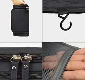 Sac de rangement cosmétique en tissu pliable unisexe multifonctionnel portable avec couvercle respirant, à suspendre au mur pour articles de toilette - Product Image 3