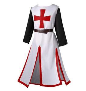 Tunique de croisé médiéval Templar Knight Surcoat Tabard sans manches avec design croisé pour costume d'halloween - Product Image 6