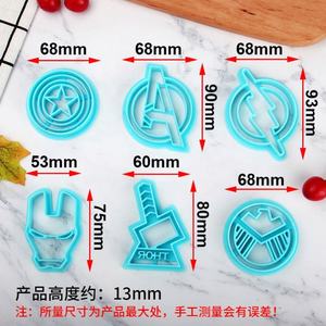 6 unids/set creativo galletas cortador sello portátil <span class=keywords><strong>vengadores</strong></span> Galleta de azúcar decoración DIY niños de suministros de cocina - Product Image 3