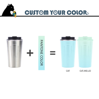 Vaso de Café Negro de 13 oz, Vaso Térmico de Acero Inoxidable Aislado de 17 oz, Venta al por Mayor, Termo con Pantalla de Temperatura, Vaso Personalizado con Impresión