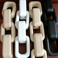 Décor d'accent de noeud en bois, décor de maillon de chaîne en bois blanc à 3 maillons, noeud en bois décoratif sculpté à la main pour table basse