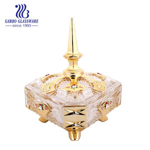 Bocaux à bonbons en verre doré, bocaux de rangement avec couvercle en verre, nouveauté - Product Image 3