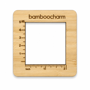 Righello Quadrato in Legno di Bambù per Misurare Lavori a Maglia, Strumento di Misurazione in Centimetri e Pollici - Product Image 1