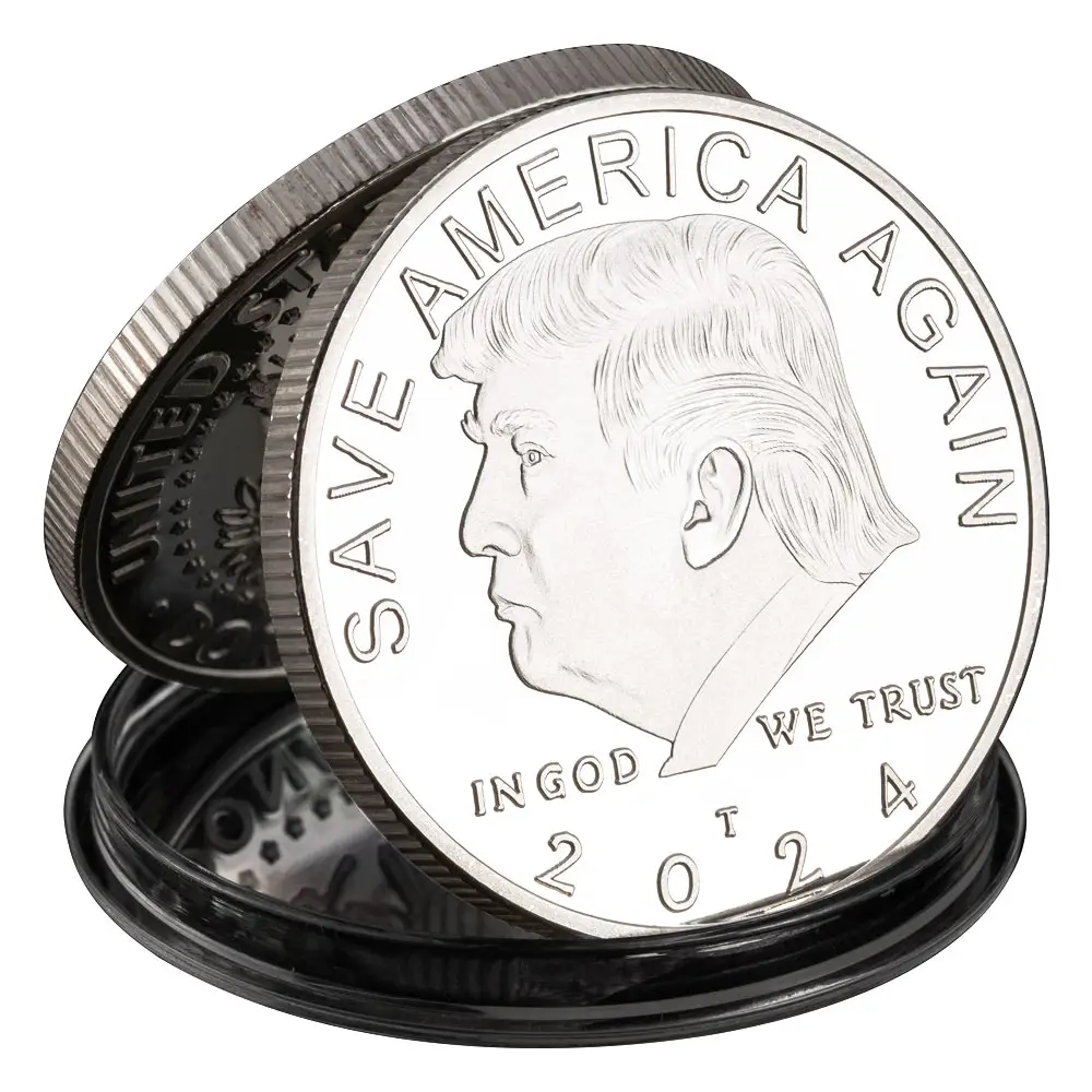 Amerika başkanı Donald altın ve gümüş kaplama 2024 hatıra sikke amerika tekrar kaydetmek destekleyenler hediyelik eşya paraları hediye