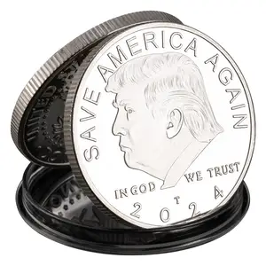 Président de l'Amérique Donald plaqué or et argent 2024 pièce Souvenir sauver l'Amérique à nouveau partisans Souvenirs pièces cadeau