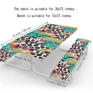 Housses de table et de banc de pique-nique de camping ajustées et élastiques de 72x30 pouces 3pcs ensembles floraux Undas Para Mesas De pique-nique et de bancos - Product Image 4