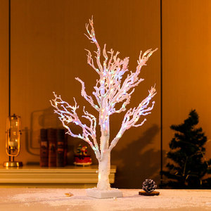 Decoraciones navideñas blancas con luz intermitente para árbol de Navidad de mesa interior con función intermitente para fiestas y regalos - Product Image 6