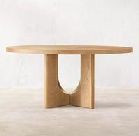 Ensemble de table à manger en bois de style américain personnalisé Rhoohill, 6 chaises, 8 à 10 places, table à manger ronde en bois massif moderne