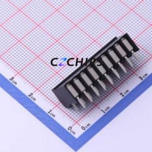 JL212R-35009B01 Spring Terminal Block Bent Lead Through Hole,P=3.5mm Connector 1x9P 3.5mm Black Right Angle Insert - Product Image 2