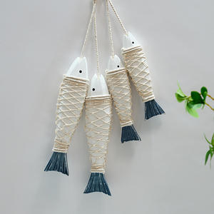 Colgante Vintage creativo mediterráneo, decoración marina, artesanías de madera talladas a mano, pinchos de pescado, adornos de madera - Product Image 2