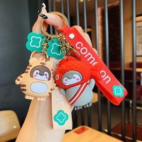 Prachtige Pop Tas Hanger Cartoon Auto Tas Sleutelhanger Accessoires 3D Mooie Pinguïn Kat Vis Sleutelhanger Handtas Ornamenten Groothandel