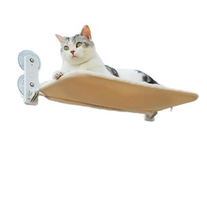 Hamaca para gatos para ventana, gris, 45x30cm, con ventosas, cama para mascotas para tomar el sol junto a ventanas de vidrio - Product Image 5