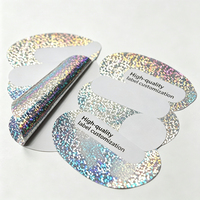 Autocollants en vinyle holographique PVC découpés sur mesure, logo brillant arc-en-ciel, étiquettes adhésives holographiques, matériau PP