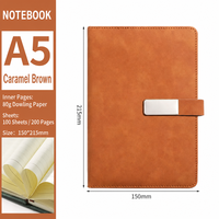 Carnet de notes A5 aspect cuir avec logo personnalisé, fermeture à boucle métallique, papier épais 80 g/m², idéal pour réunions d'affaires et cadeaux d'entreprise