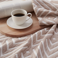 Couverture de canapé en raschel 100 % coton, style américain, fine et climatisée, motifs unis et joyeux pour les quatre saisons et les loisirs