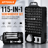 XFTOOLS XF0115A Kit de tournevis de précision 115-en-1 pour réparation électronique, garantie 1 an pour téléphones portables, montres et ordinateurs