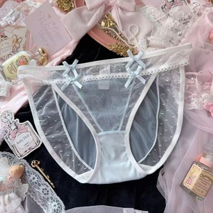 Ropa interior juguetona para mujer con encaje, lazo sexy, malla transparente pura y seductora, bragas sexys transpirables para mujer - Product Image 1