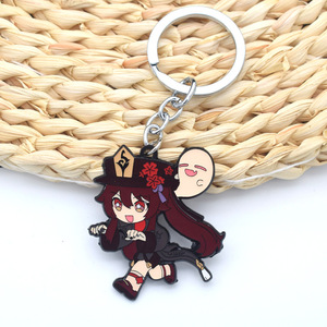 High Quality 2 Designs Cute Metal Pendant <b>Keychain</b> Necklace <b>Anime</b> Style Accessory for Collectible Gift - Product Image 1