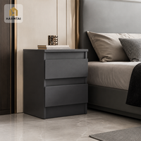 Table de chevet Hampton moderne minimaliste en bois avec serrure intelligente et tiroir de rangement dissimulé pour chambre à coucher