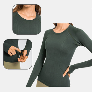 Nueva Blusa Médica Có<span class=keywords><strong>moda</strong></span> sin Costuras de Spandex para Enfermeras, Top de Hospital de <span class=keywords><strong>Moda</strong></span> para Mujer, Manga Larga, Ajuste Delgado, Cuello Redondo, Tejido Médico - Product Image 2